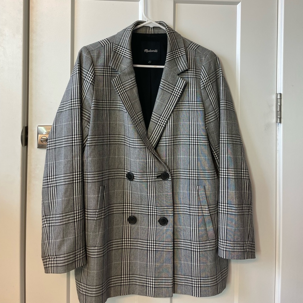 Madewell Caldwell Double-Breasted Blazer in Plaid - medium